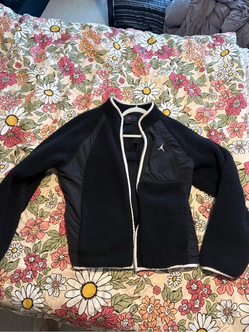Jordan Black Sherpa Jacket with White Trim